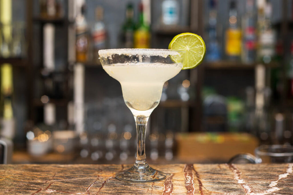 Margarita cocktail on bar counter