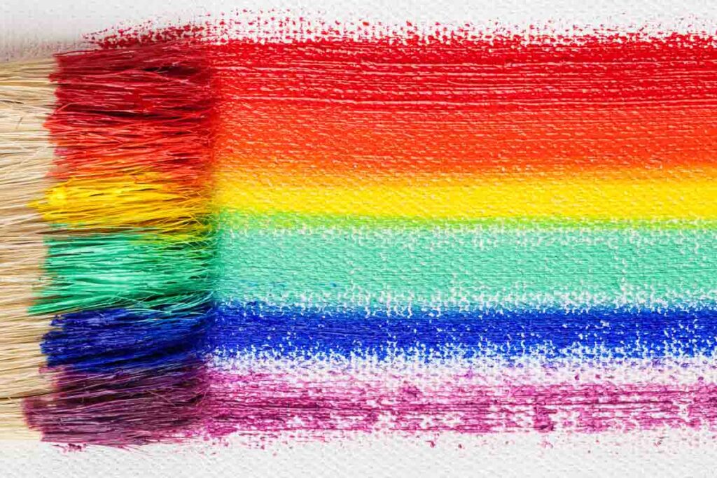 Multicolor rainbow brush strokes